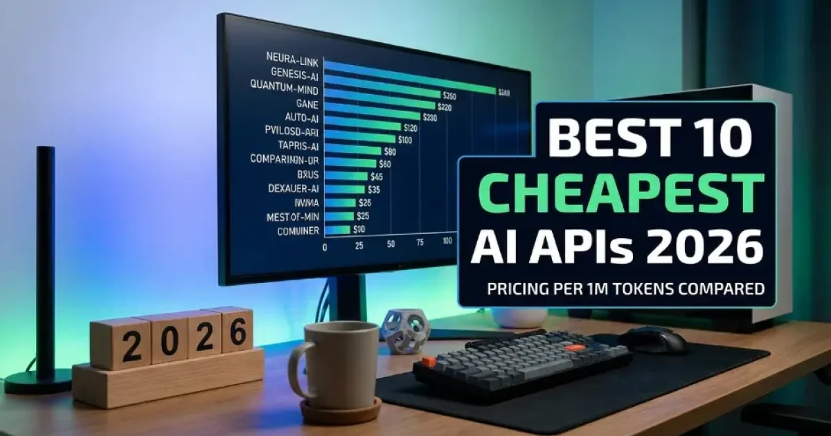 Best 10 Cheapest AI APIs 2026 | 1M Token Costs